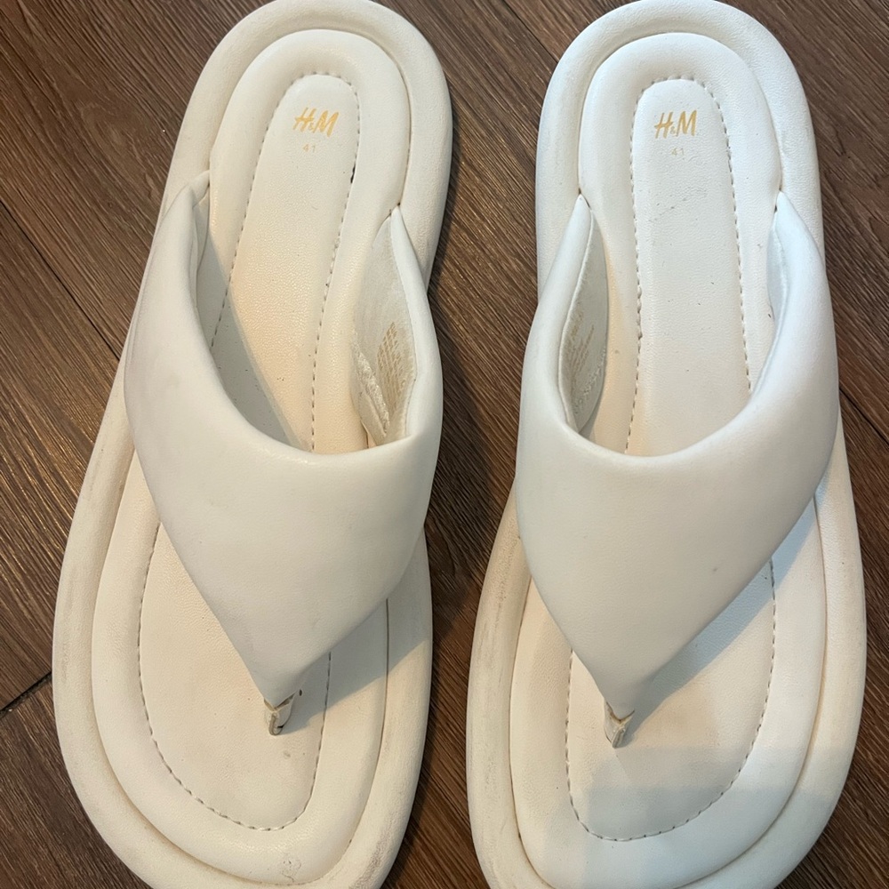 Slip on white sandals / slides H&M size 41